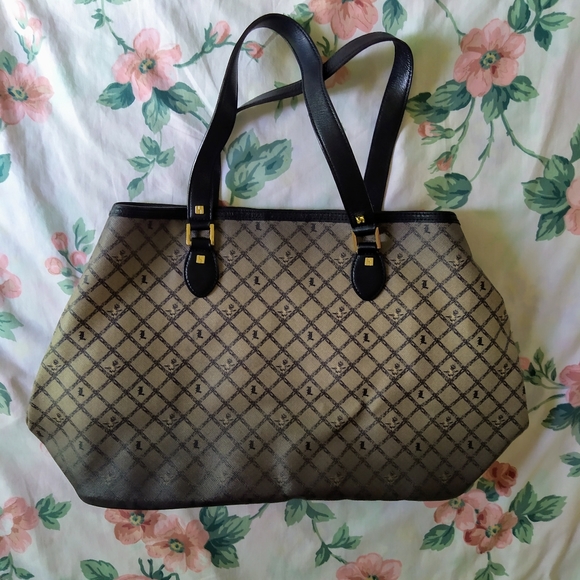 L.A.M.B. Leather Shoulder Bag Purse Tote Monogram - Picture 4 of 8